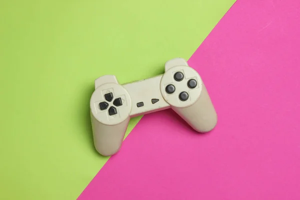 Gamepad Auf Einem Farbigen Hintergrund Draufsicht Minimalismus — Stockfoto