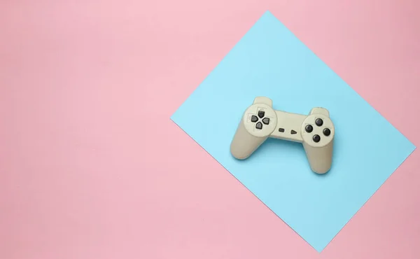 Gamepad Auf Einem Farbigen Hintergrund Draufsicht Minimalismus — Stockfoto