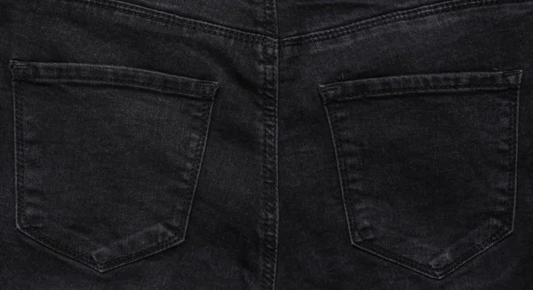 Background Back Pockets Black Jean — Stock Photo, Image