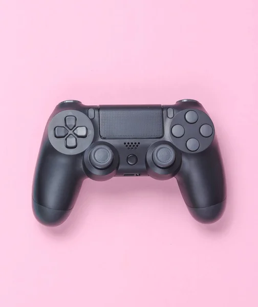 Gamepads Sobre Fondo Papel Pastel Rosa Vista Superior Minimalismo —  Fotos de Stock