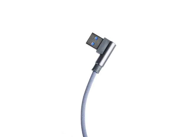 Cabo Usb Isolado Fundo Branco — Fotografia de Stock