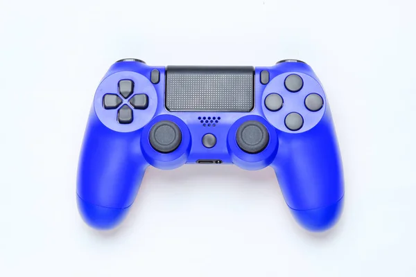 Modernes Blaues Gamepad Joystick Auf Grauem Hintergrund Top Konkurrenz — Stockfoto