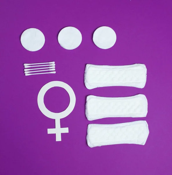 Produtos Para Higiene Feminina Autocuidado Saúde Símbolo Gênero Feminino Fundo — Fotografia de Stock