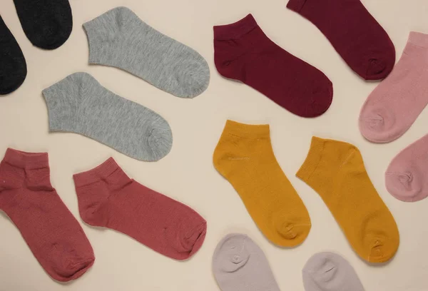 Pozadí Mnoha Barevných Ponožek — Stock fotografie