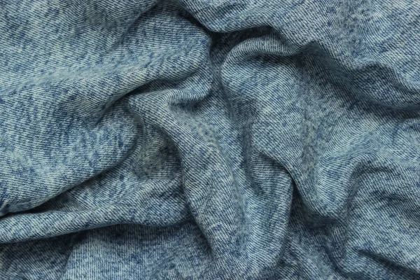 Zgniecione Niebieskie Dżinsy Tekstury Bliska Jeansowe Tło — Zdjęcie stockowe