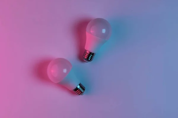 Led Lampen Neon Rosa Blaues Nachtlicht — Stockfoto