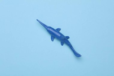 Toy shark on a blue background