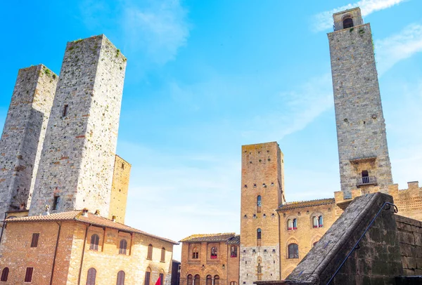 San Giminiano Στην Ιταλία Διάσημη Μεσαιωνικούς Πύργους Της Παλιάς Πόλης — Φωτογραφία Αρχείου
