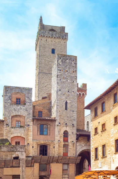 San Giminiano Maggio 2016 Veduta Dei Palazzi Delle Torri Medievali — Foto Stock