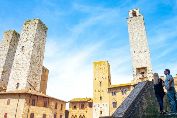 San Giminiano Itálie Květen 2016 Slavné Středověké Věže Starého Města — Stock fotografie