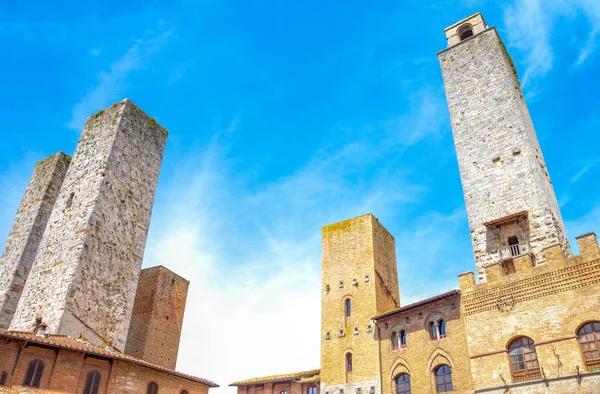 San Giminiano Στην Ιταλία Διάσημη Μεσαιωνικούς Πύργους Της Παλιάς Πόλης — Φωτογραφία Αρχείου