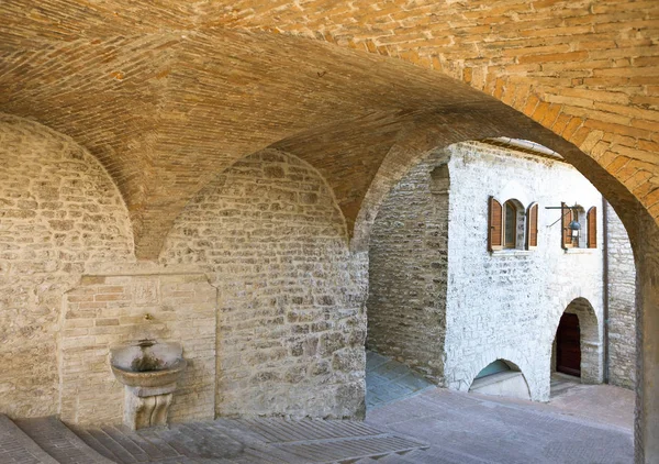 Talya Umbria Assisi Ülkenin Merkezinde Ortaçağ Mimarisi — Stok fotoğraf