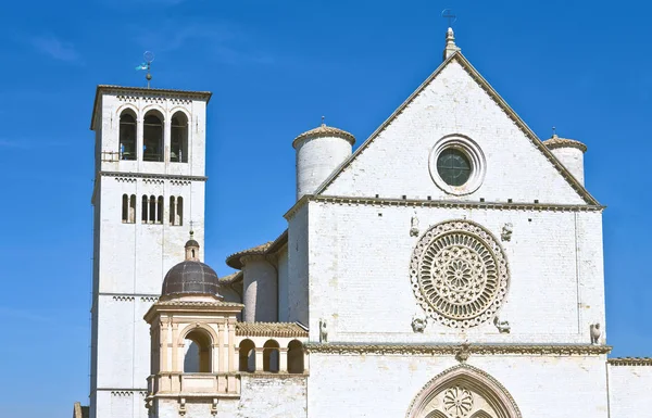 Italië Umbrië Assisi Gevel Van Basiliek Van Francesco — Stockfoto