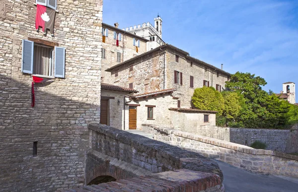 Olaszország Umbria Gubbio Házak Giuliano Kerület — Stock Fotó