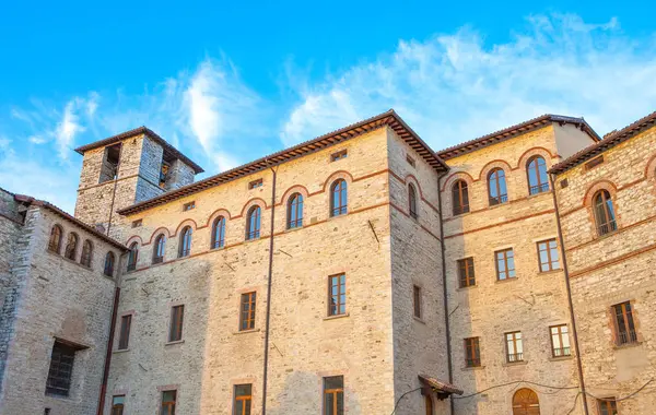 Itálie Umbrie Gubbio Západ Slunce Ubaldo Palác — Stock fotografie