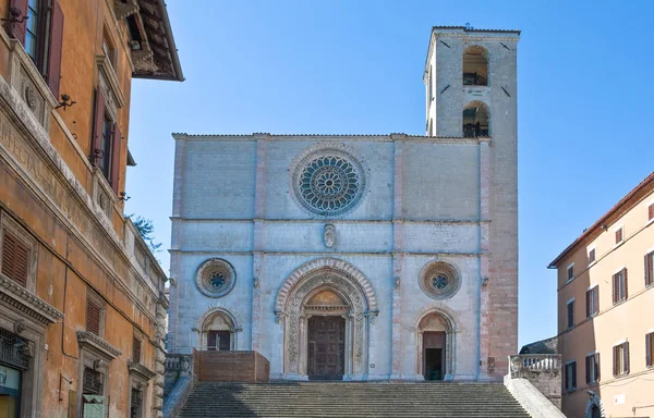 Todi Italië Mei 2009 Del Popolo Plein Lijstweergave Van Kathedraal — Stockfoto