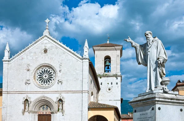 Italië Umbrië Norcia Benedetto Basiliek Monument — Stockfoto