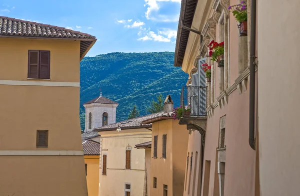 Ούμπρια Ιταλία Norcia Θέα Από Σπίτια Της Παλιάς Πόλης — Φωτογραφία Αρχείου