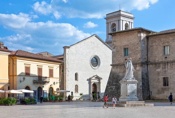 Norcia Talya Benedetto Meydanı Anıt Maria Argentea Kilisesi Castellina Kalenin — Stok fotoğraf