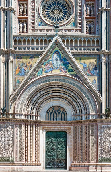 Orvieto Itália Detalhes Fachada Catedral — Fotografia de Stock