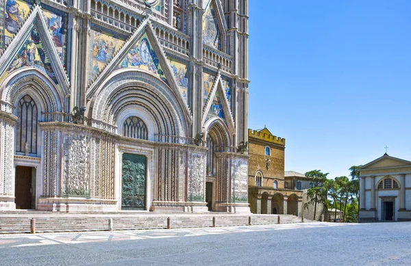 Orvieto Itália Detalhes Fachada Catedral — Fotografia de Stock