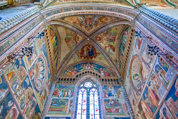 Orvieto Italy May 2009 Cathedral Interior Upward View Presbytery Frescoes — Stock Photo, Image