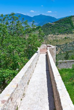 Spoleto, İtalya - 20 Mayıs 2009: Geçit Albornoziana kale kule