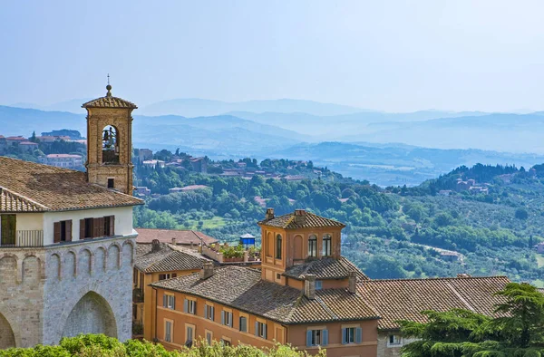 Italy Umbria Perugia View Old City Valley Background — стоковое фото