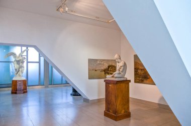 Trieste, İtalya - 9 Ağustos 2010: Rivoltella Müzesi modern sanat bölümü