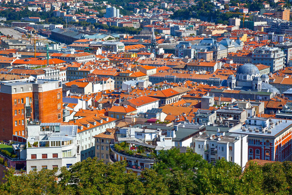 Italy, Trieste,view on the city from the San Giusto castle