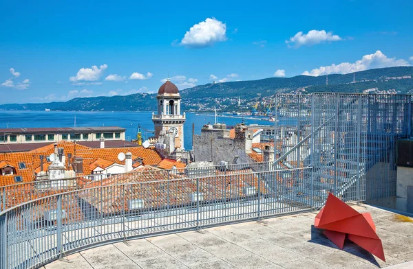 Italien Trieste Visa Staden Från Terrassen Rivoltella Museum — Stockfoto