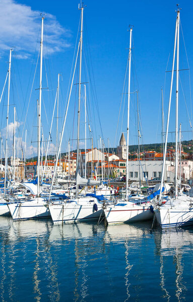 Trieste, Italy - August 10, 2010:  Muggia district, the harbour