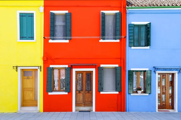 Европа Италия Венеция Типичные Красочные Дома Острова Бурано — стоковое фото
