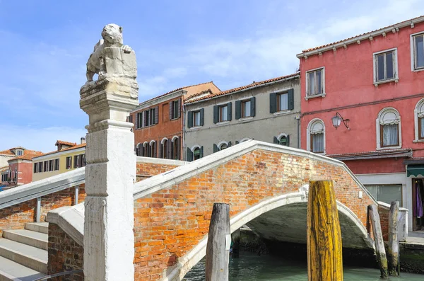 Italia Laguna Venecia Murano Bringe Casas Canal Ponte Lungo — Foto de Stock