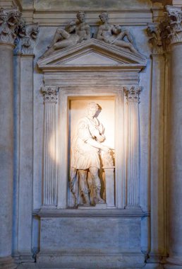 Vicenza, İtalya - 9 Mayıs 2011: Ayrıntı mimar Andrea Palladio tarafından Olimpico tiyatro sahne