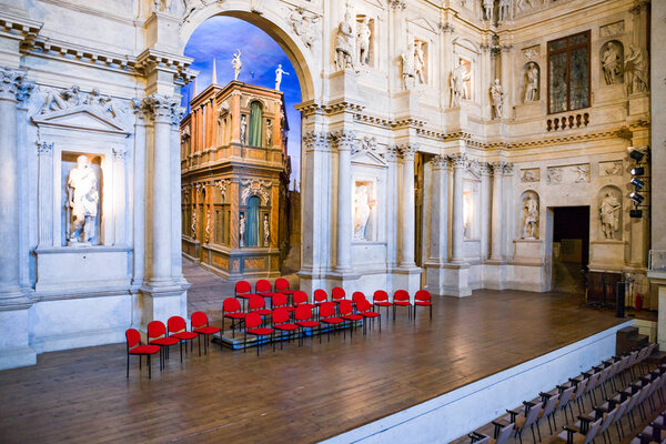 Vicenza, Italy - May 9, 2011: The stage of the Olimpico theatre by the architect Andrea Palladio