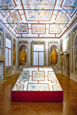 Poyana Maggiore, İtalya - 8 Mayıs 2011: Anselmo Canera, Pojana Villa salonu, açık havada resim mimar Andrea Palladio