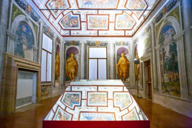 Poyana Maggiore, İtalya - 8 Mayıs 2011: Anselmo Canera, Pojana Villa salonu, açık havada resim mimar Andrea Palladio