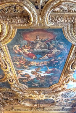 Venice, İtalya - 30 Eylül 2017: Ducal Sarayı, Senato odası görünümünü