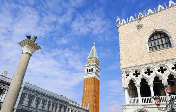 San Marco Meydanı Venedik Iyaly Yukarı Doğru Görünümü Ducale Sarayı — Stok fotoğraf