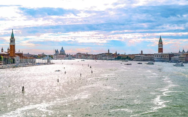 Benátky Itálie Července 2017 Panorama Laguny Zleva Opatství Giorgio Della — Stock fotografie