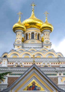 Ukrayna, Jalta, Alexander Nevsky Ortodoks Kilisesi'nin altın kubbe