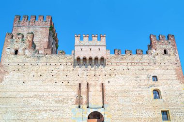 Marostica, İtalya - 26 Mayıs 2017: Alt kalenin arka cephe görünümünü