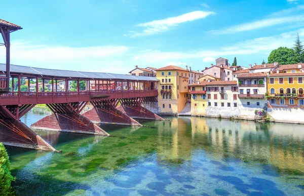 Bassano Del Grappa Itália Maio 2017 Vista Ponte Vecchio Também — Fotografia de Stock