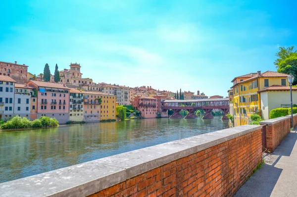 Bassano Del Grappa Itália Maio 2017 Vista Ponte Vecchio Também — Fotografia de Stock