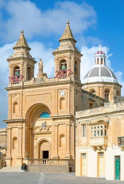 Malta Marsaxlokk Fachada Igreja Nossa Senhora — Fotografia de Stock