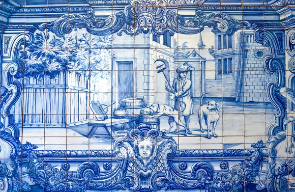 Lisboa Portugal Março 2009 Cerâmica Antiga Azulejos Igreja Vincente Interior — Fotografia de Stock