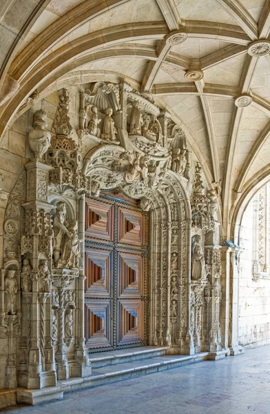 Portugal Lissabon Zijdeur Van Het Klooster Van Jeronimos Belem — Stockfoto