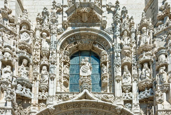 Португалия Лисбон Деталь Фасада Монастыря Jeronimos Belem — стоковое фото