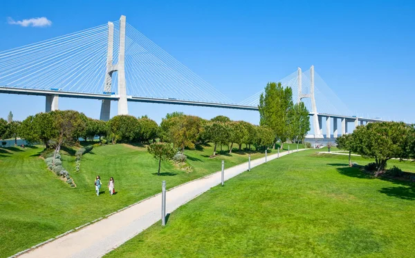 Lisbon Portugal March 2009 Vasco Gama Bridge Tagus River — Stock Photo, Image